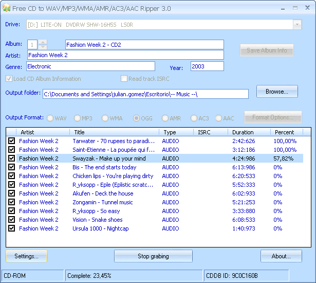 Free CD to WAV/MP3/WMA/AMR/AC3/AAC Ripper 3.6