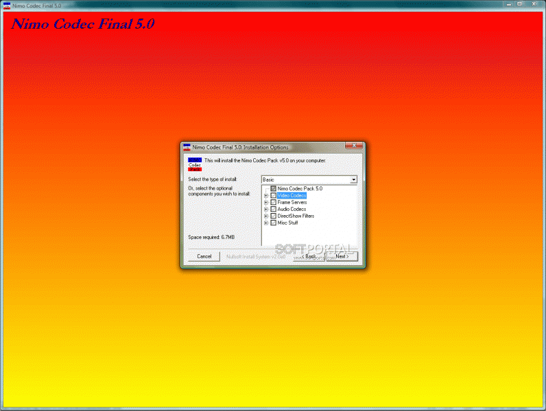 Nimo Codec Pack 5.0 build 9 Beta 1